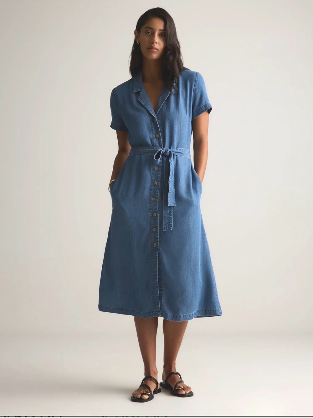 Chambray button front dress medium